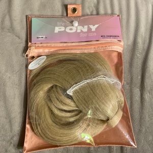 Insert name here hair ponytail Miya champagne blonde